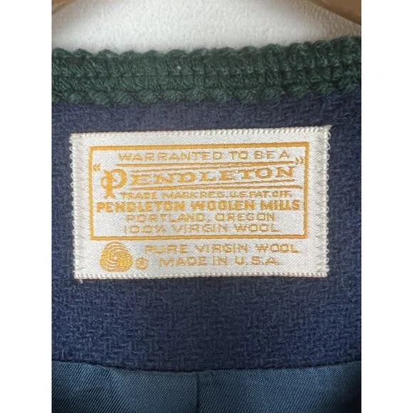 Pendleton Jacket Womens 10 Virgin Wool Collarless Button Front Made in USA - Picture 3 of 8